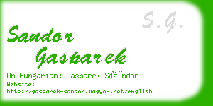 sandor gasparek business card